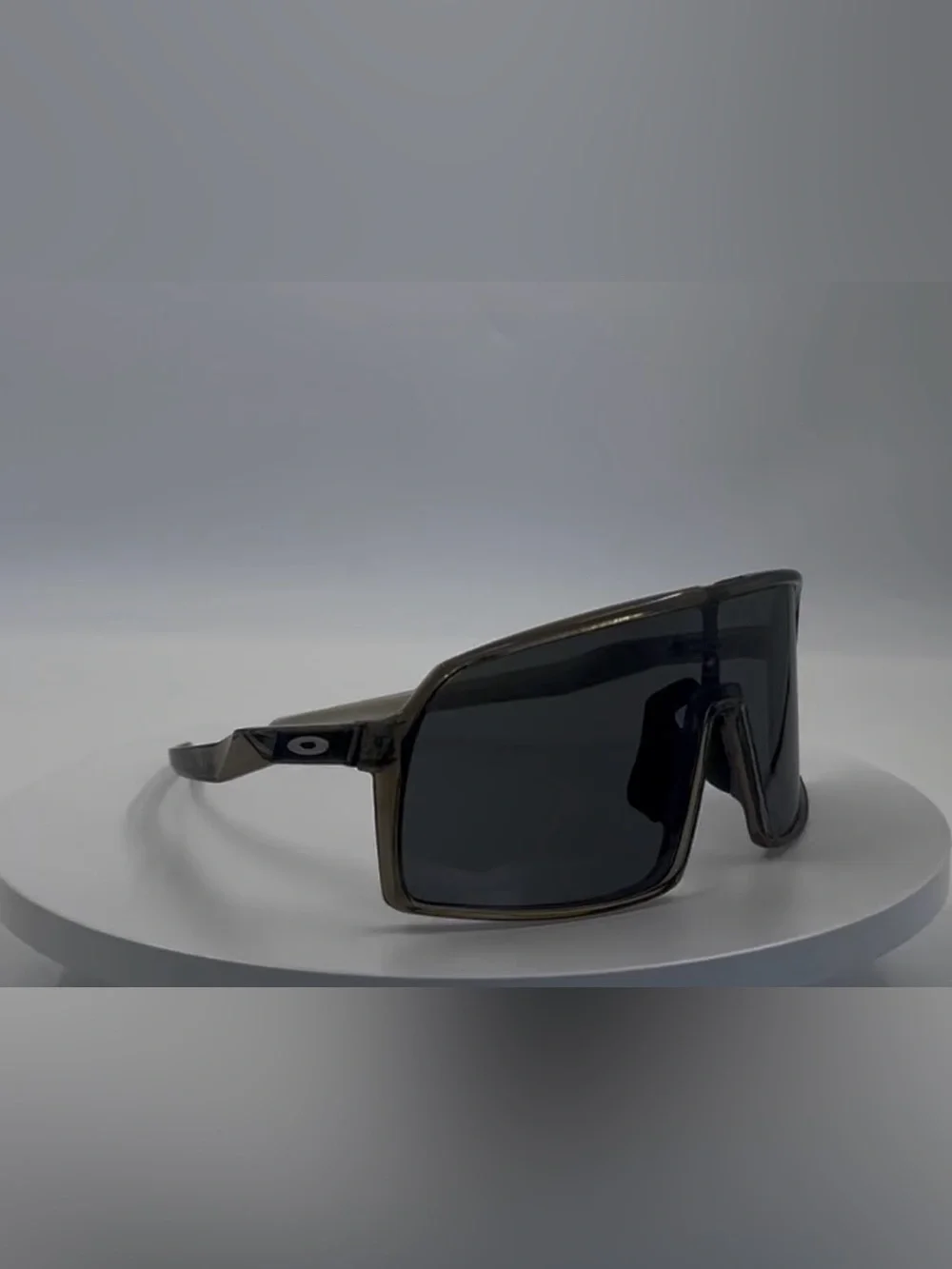 Oakley Smoke Translucent Frame Sunglasses with Black Temples